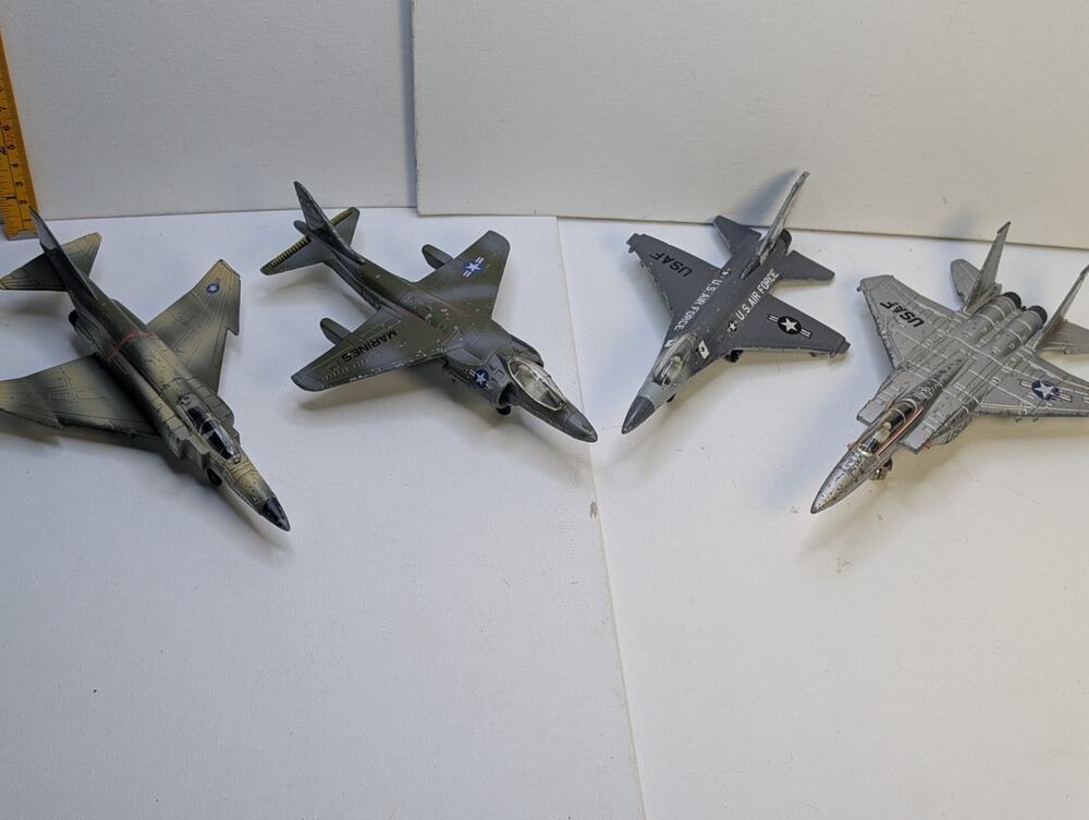 Vintage ERTL Diecast Military Airplane Lot of 4 USAF Marines Fighter Jets